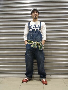 「TYPE BLUE（タイプブルー）のアイテム（サロペット/オーバーオール）」を使った、hirokiさん（メンズ・174cm）の冬コーディネート