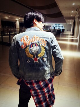 「TYPE BLUE（タイプブルー）のアイテム（デニムジャケット）」を使った、hirokiさん（メンズ・174cm）の春コーディネート