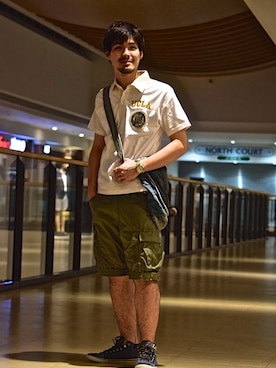 「TYPE BLUE（タイプブルー）のアイテム（バッグ）」を使った、hirokiさん（メンズ・174cm）の夏コーディネート