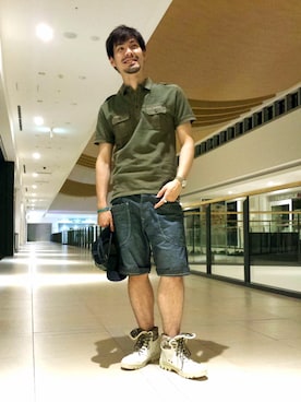 「TYPE BLUE（タイプブルー）のアイテム（帽子）」を使った、hirokiさん（メンズ・174cm）の夏コーディネート