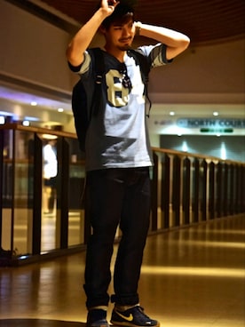 「TYPE BLUE（タイプブルー）のアイテム（Tシャツ/カットソー）」を使った、hirokiさん（メンズ・174cm）の夏コーディネート