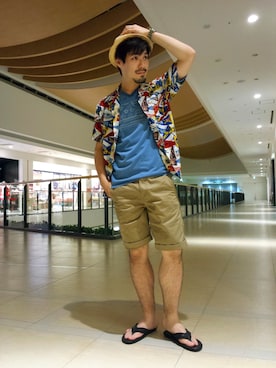 「TYPE BLUE（タイプブルー）のアイテム（Tシャツ/カットソー）」を使った、hirokiさん（メンズ・174cm）の夏コーディネート