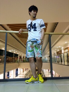 「TYPE BLUE（タイプブルー）のアイテム（Tシャツ/カットソー）」を使った、hirokiさん（メンズ・174cm）の夏コーディネート