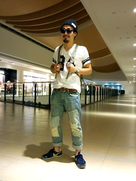 「TYPE BLUE（タイプブルー）のアイテム（Tシャツ/カットソー）」を使った、hirokiさん（メンズ・174cm）の夏コーディネート