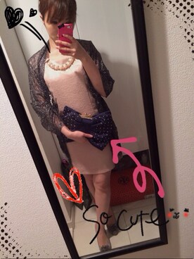 「大ぶりアクセサリー」｜「アイテム（その他）」を使った、Kashiyoさん（レディース・152cm）の春コーディネート