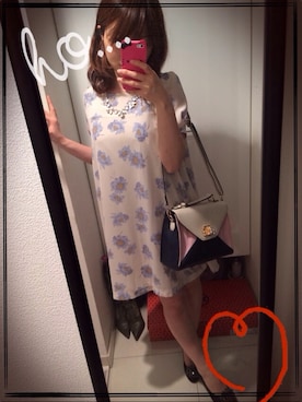 「大ぶりアクセサリー」｜「アイテム（ワンピース/ドレス）」を使った、Kashiyoさん（レディース・152cm）の春コーディネート