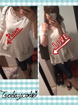 「大ぶりアクセサリー」｜「アイテム（トートバッグ）」を使った、Kashiyoさん（レディース・152cm）の春コーディネート