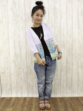 「GANESH（ガネーシュ）のアイテム」を使った、takumiさん（レディース・160cm）の春コーディネート