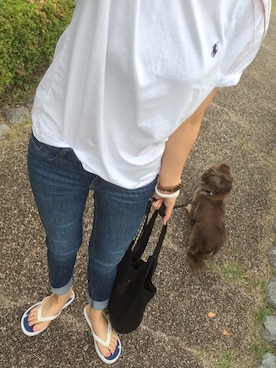 「POLO RALPH LAUREN（ポロ ラルフ ローレン）のアイテム（サンダル）」を使った、chike_chikaさん（レディース・165cm）の夏コーディネート