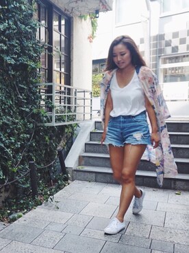「DHOLIC（ディーホリック）のアイテム（その他アウター）」を使った、chike_chikaさん（レディース・165cm）の夏コーディネート