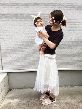 「NOMINE（ノミネ）のアイテム」を使った、akarin_maicoさん（キッズ・60cm）の夏コーディネート