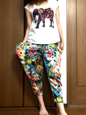 「ANAP（アナップ）のアイテム（つなぎ/オールインワン）」を使った、miyuさん（レディース・155cm）の夏コーディネート