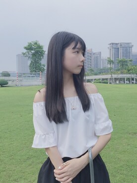 「MONKI（モンキ）のアイテム（リング）」を使った、luqianhengさん（レディース・165cm）の夏コーディネート