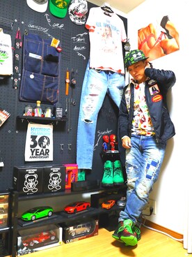 「HYSTERIC GLAMOUR（ヒステリックグラマー）のアイテム（ナイロンジャケット）」を使った、K-37さん（メンズ・170cm）の秋コーディネート