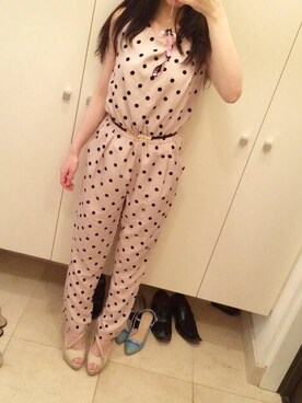 「Marblee（マー ブリー）のアイテム（つなぎ/オールインワン）」を使った、あおさん（レディース・152cm）の夏コーディネート
