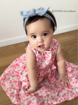 「H&M baby」｜「アイテム（ワンピース/ドレス）」を使った、こちゃ♡さん（キッズ・70cm）の夏コーディネート