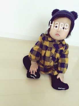 「アイテム（シャツワンピース）」を使った、HHさん（キッズ・70cm）の秋コーディネート