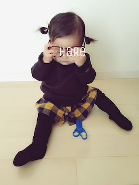 「アイテム（シャツワンピース）」を使った、HHさん（キッズ・70cm）の秋コーディネート