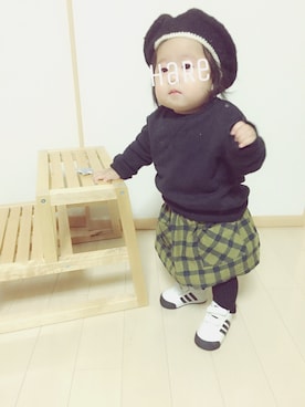 「handmade」｜「アイテム（スウェット）」を使った、HHさん（キッズ・70cm）の秋コーディネート
