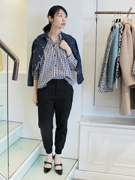 「edit for lulu」｜「アイテム（デニムジャケット）」を使った、Ayakoさん（レディース・163cm）の冬コーディネート