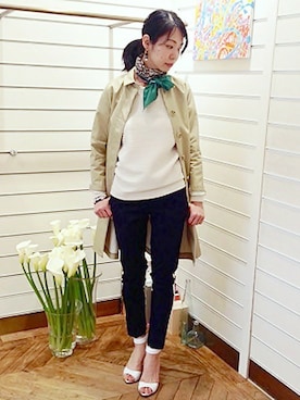 「edit for lulu」｜「アイテム（その他アウター）」を使った、Ayakoさん（レディース・163cm）の春コーディネート