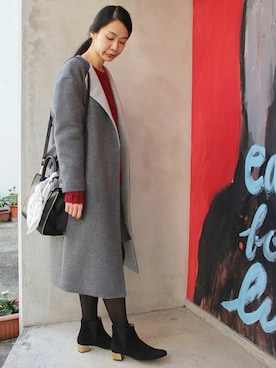 「edit for lulu」｜「アイテム（その他アウター）」を使った、Ayakoさん（レディース・163cm）の秋コーディネート