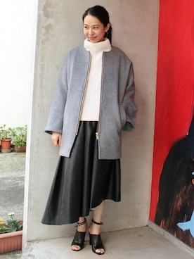 「edit for lulu」｜「アイテム（その他アウター）」を使った、Ayakoさん（レディース・163cm）の秋コーディネート
