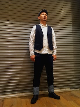 「スキンヘッド」｜創平さん（メンズ・188cm）の秋コーディネート