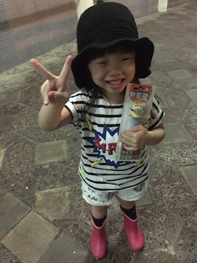 「BEAMS（ビームス）のアイテム（シューズ）」を使った、Emily さん（キッズ・90cm）の夏コーディネート