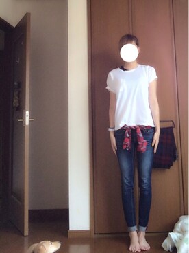 「SHEL’TTER（シェルター）のアイテム（パンツ）」を使った、guuさん（レディース・165cm）の夏コーディネート