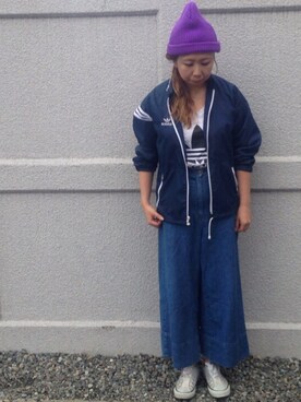 「adidas（アディダス）のアイテム（タンクトップ）」を使った、maiさん（レディース・160cm）の秋コーディネート