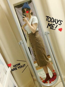 「passage mignon/flaneur（パサージュミニョンフラヌール）のアイテム（ニットキャップ/ビーニー）」を使った、スモーモさん（レディース・162cm）の秋コーディネート