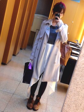 「アイテム（シャツワンピース）」を使った、スモーモさん（レディース・162cm・20代）の秋コーディネート