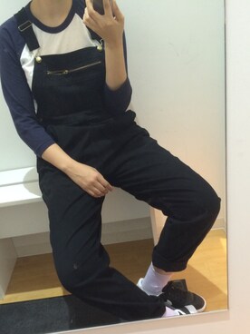 「アイテム（サロペット/オーバーオール）」を使った、Shinjyu   Reidさん（レディース・175cm・10代）の夏コーディネート