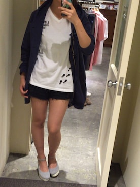 「recette（ルセット）のアイテム」を使った、Eeezの希英美さん（レディース・159cm）の夏コーディネート
