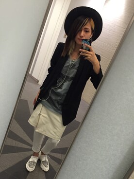 「ラッドミュージシャン」｜「アイテム（ナイロンジャケット）」を使った、Eeezの希英美さん（レディース・159cm）の夏コーディネート