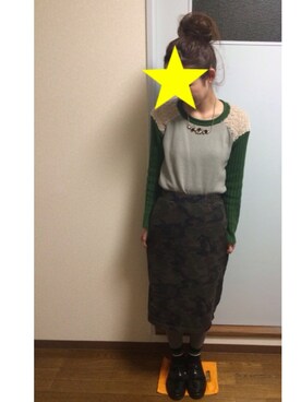 「カモ柄」｜「アイテム（その他シューズ）」を使った、おぐしゃん。さん（レディース・161cm）の冬コーディネート
