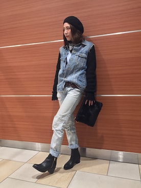 「帽子」｜「アイテム（クラッチバッグ）」を使った、ORientalTRaffic さんすて岡山店さん（レディース・152cm）の秋コーディネート