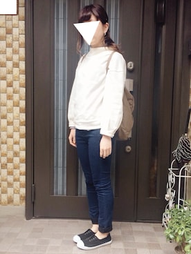 「スウェット×シャツ」｜木の子さん（レディース・153cm）の春コーディネート