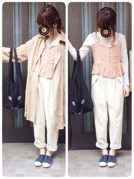 「SMELLY（スメリー）のアイテム（ピアス（両耳用））」を使った、木の子さん（レディース・153cm）の春コーディネート