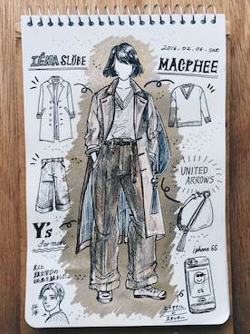 「united arrows」｜「アイテム（トレンチコート）」を使った、izumiさん（レディース・156cm）の冬コーディネート
