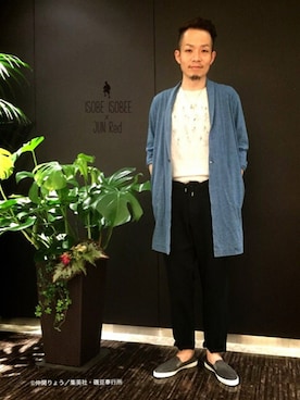 「アイテム（その他、グリーン系）」を使った、fuzeeさん（メンズ・175cm）の夏コーディネート