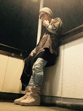 「RICK OWENS」｜「アイテム（フォーマルスーツ/小物）」を使った、Yotsuさん（メンズ・166cm）の秋コーディネート