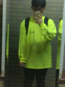 「M.Y.O.B（エム.ワイ.オー.ビー）のアイテム（Tシャツ/カットソー）」を使った、しゅーまさん（メンズ・172cm）の春コーディネート