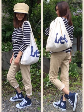 「エコバッグ」｜「アイテム（キャスケット）」を使った、ayuさん（レディース・153cm）の夏コーディネート