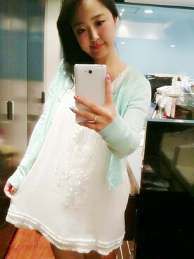 「MERCURYDUO（マーキュリーデュオ）のアイテム（チュニック）」を使った、sachiさん（レディース・159cm）の夏コーディネート