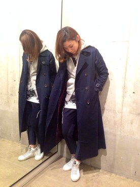 「Johnbull Private labo（ジョンブルプライベートラボ）のアイテム（トレンチコート）」を使った、MAIさん（レディース・164cm）の秋コーディネート