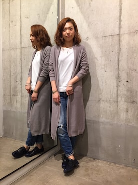 「アイテム（トップス、ブラウン系）」を使った、MAIさん（レディース・164cm）の夏コーディネート