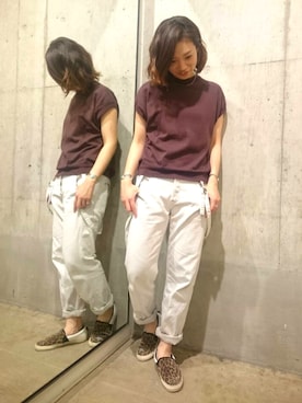 「アイテム（トップス、ブラウン系）」を使った、MAIさん（レディース・164cm）の夏コーディネート