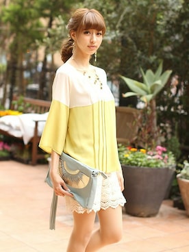 「ブラウスコーデ」｜フェリーニさん（レディース・166cm）の夏コーディネート